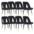thumbnail image 1 of Velvet Dining Chairs, Contemporary Dining Room Chairs with Metal Legs, Accent Chairs Side Chairs Reading Chairs for Living Room Kitchen Home Bedroom (Set of 8), 1 of 8