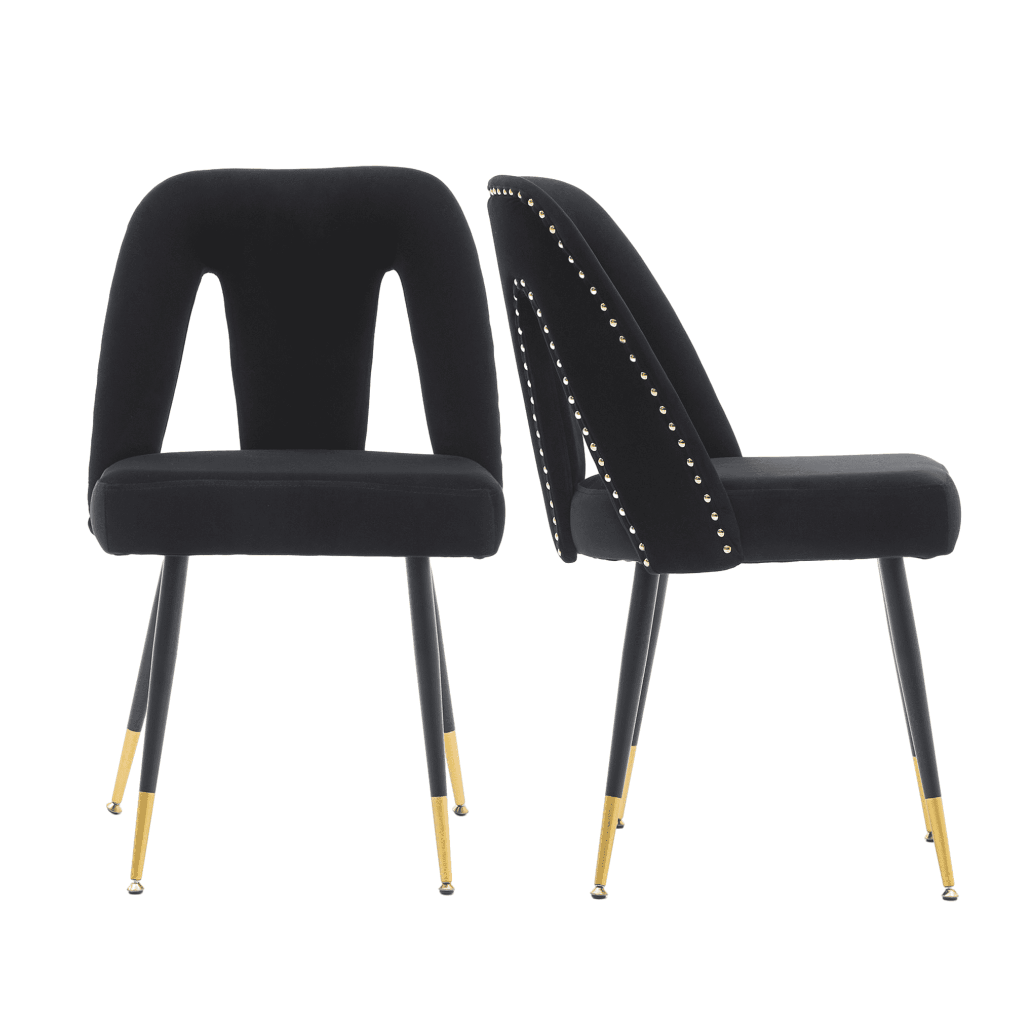 Velvet Dining Chairs, Mid Century Modern Kitchen Chair, Contemporary Dining Chair with Metal Leg