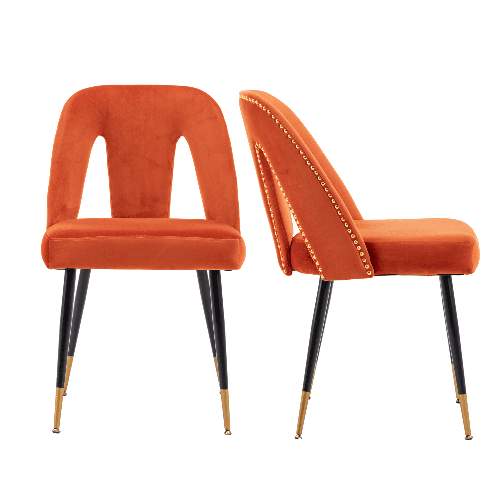 Velvet Dining Chairs, Mid Century Modern Kitchen Chair, Contemporary Dining Chair with Metal Leg