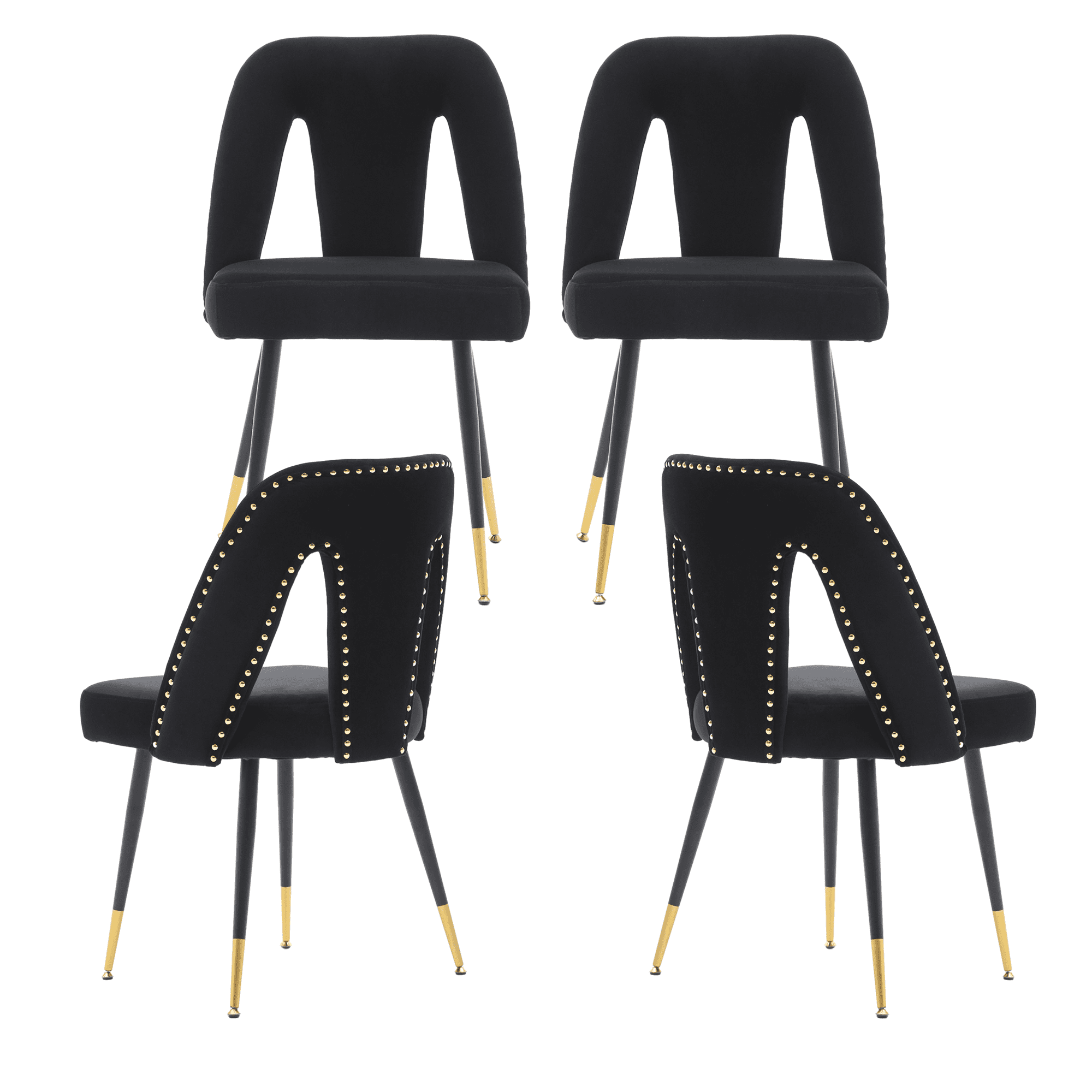 Velvet Dining Chairs, Mid Century Modern Kitchen Chair, Contemporary Dining Chair with Metal Leg