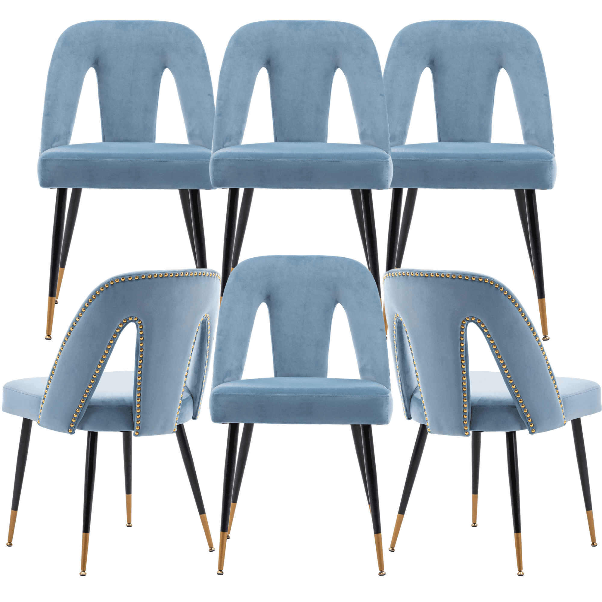 Velvet Dining Chairs, Mid Century Modern Kitchen Chair, Contemporary Dining Chair with Metal Leg