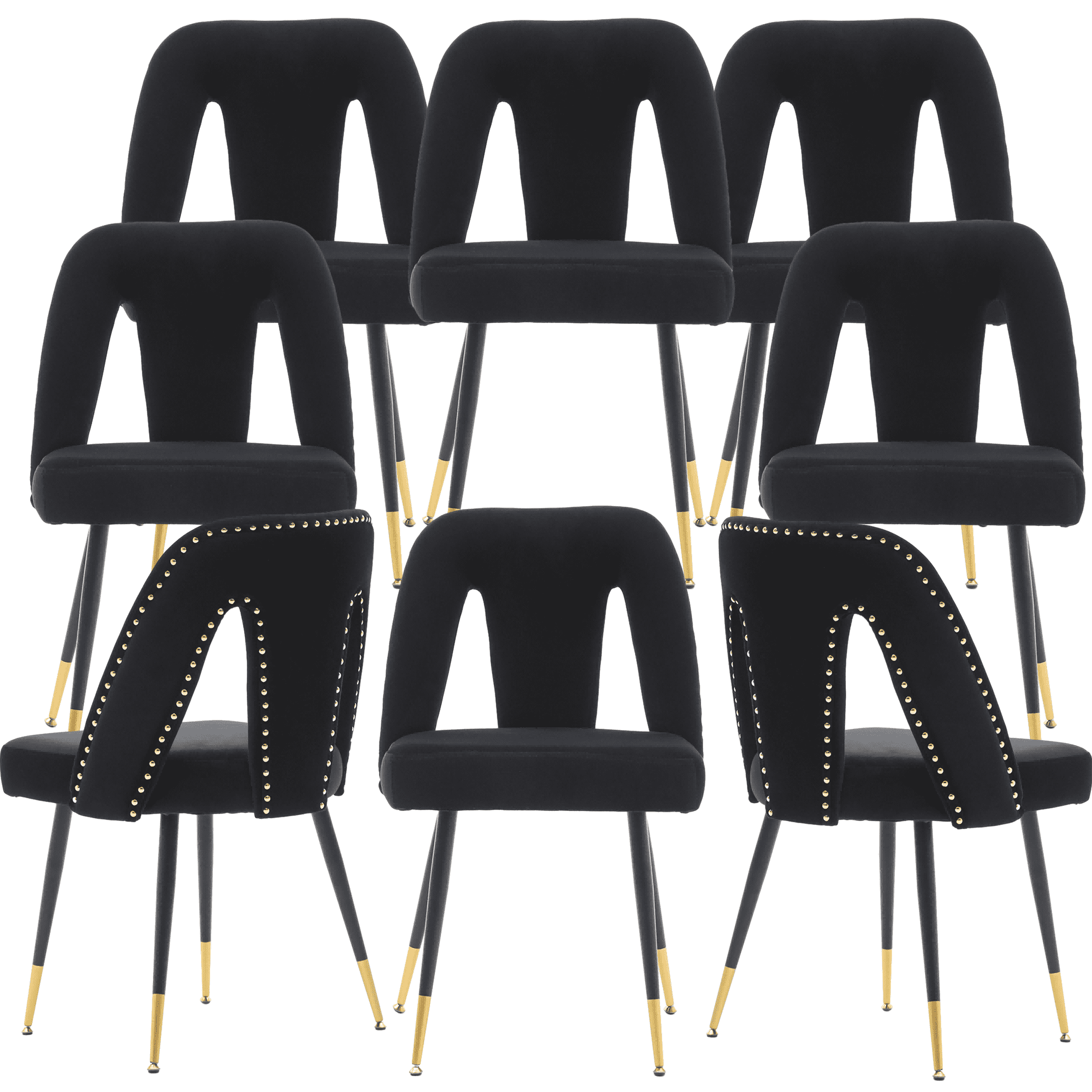 Velvet Dining Chairs, Mid Century Modern Kitchen Chair, Contemporary Dining Chair with Metal Leg