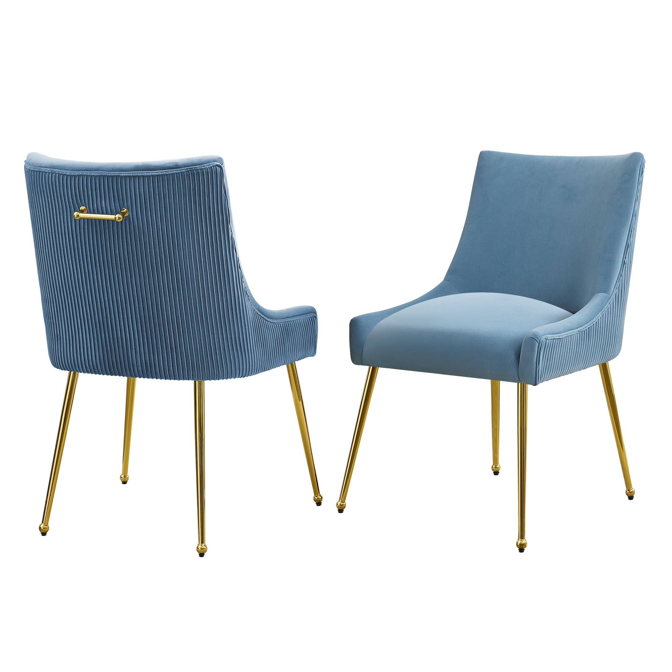 Velvet Dining Chairs Set of 2 with Gold Legs, Upholstered Accent Chairs ...