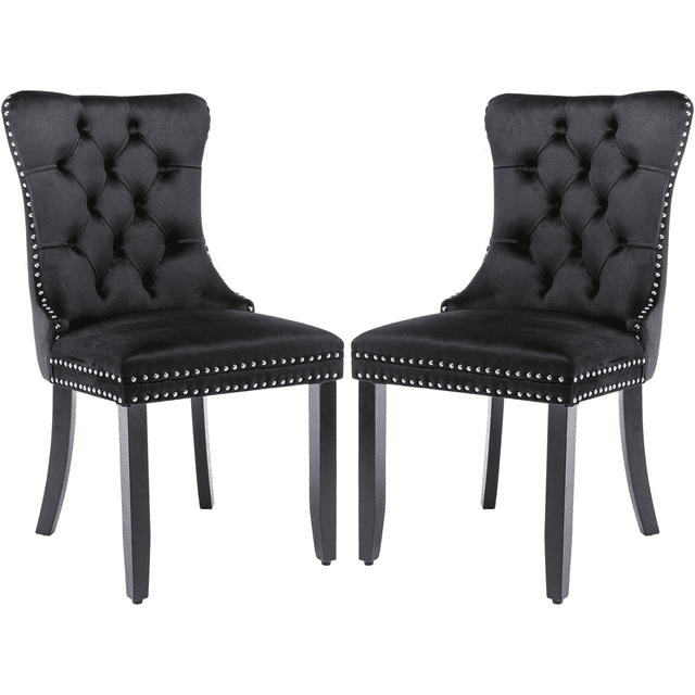 Velvet Dining Chairs Set of 2, Highend Upholstered Button Tufted