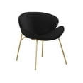 thumbnail image 1 of Velvet Dining Chairs Set of 2, Modern Upholstered Accent Chair with Gold Metal Legs & Curved Backrest and Seat Cushion, Leisure Chair Makeup Chair for Living Room Bedroom, Black, 1 of 4