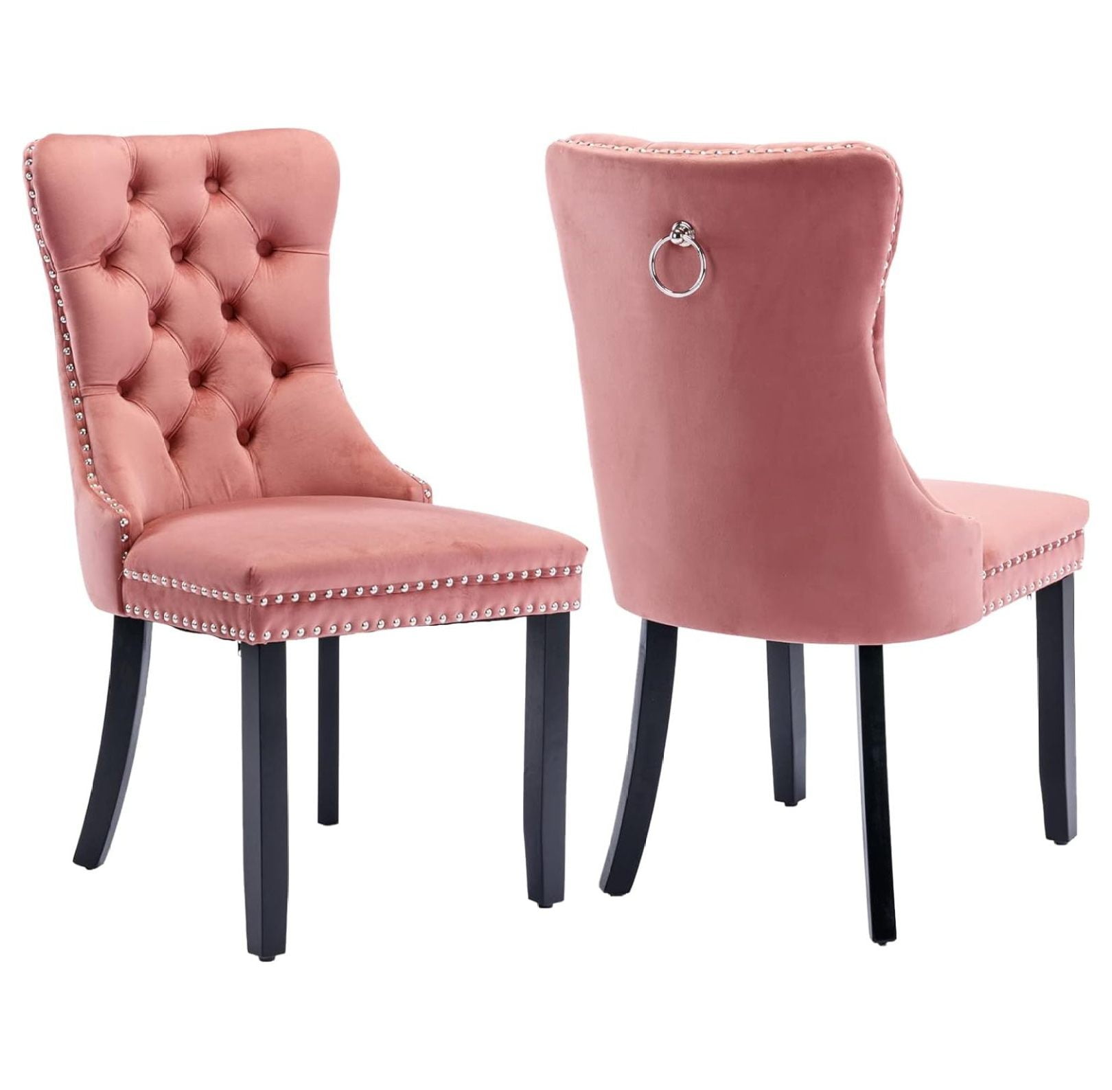 Velvet Dining Chairs Set of 2, Upholstered Dining Room Chairs with Back