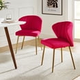 thumbnail image 1 of Tina's Home Velvet Dining Chairs Set of 2 Upholstered Wingback Side Chairs Living Room Kitchen Fushia, 1 of 11