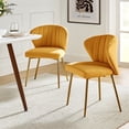 thumbnail image 1 of Tina's Home Velvet Dining Chairs Set of 2 Upholstered Wingback Side Chairs Living Room Kitchen Mustard, 1 of 11