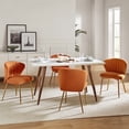 thumbnail image 1 of Tina's Home Velvet Dining Chairs Set of 4 Wingback Upholstered Accent Side Chairs Metal Legs Home Living Room Kitchen Orange, 1 of 10