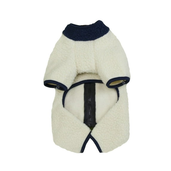 Velvet Dog Pajamas, Plush Onesie, Soft Winter Wear for Small Dogs, Pet Overalls, Puppy Clothing Beige XL