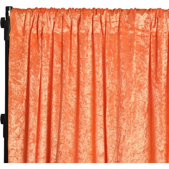 Velvet Drape Curtain Photo Backdrop Panel Orange 16Ft H x 52 Inch W Durable for Wedding Ceremony, Party Stage Backdrop Decoration