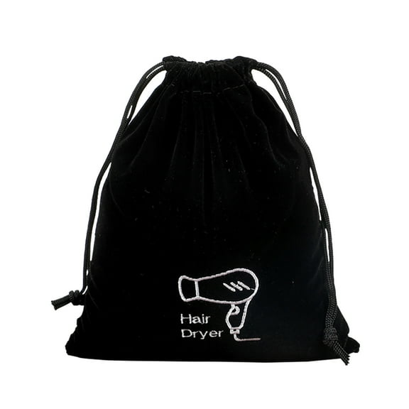 Velvet Drawstring Bag For Curling Iron And Hair Dryer Storage Travel