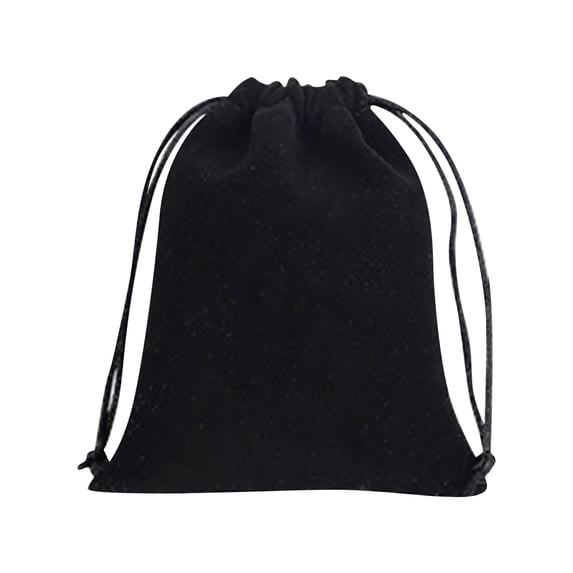 Velvet Drawstring Pouches, Soft Jewelry Gift Bags Small Storage Bags for Necklaces Bracelets Earrings and Trinkets for Home and Travel Use Velvet Fabric, Black