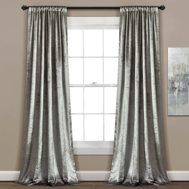 Velvet Dream Living Room Light Filtering Silver Bells Window Curtains 