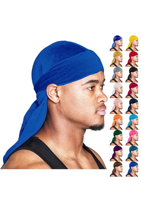 Velvet Durag for Men Wave Cap Velvet Dorag for Men Women 360 Wave Gold