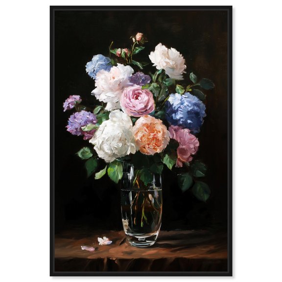 Velvet Dusk II Canvas Print Floral Wall Decor by Art Remedy, Black Frame, 20 x 30