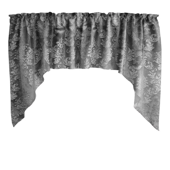Velvet Embossed Damask Swag Window Valance 54" Wide / 36" Tall