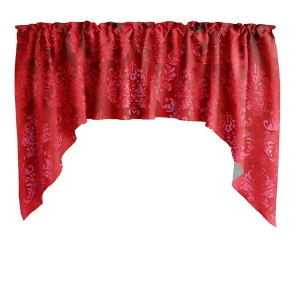 Velvet Embossed Damask Swag Window Valance 54" Wide / 36" Tall