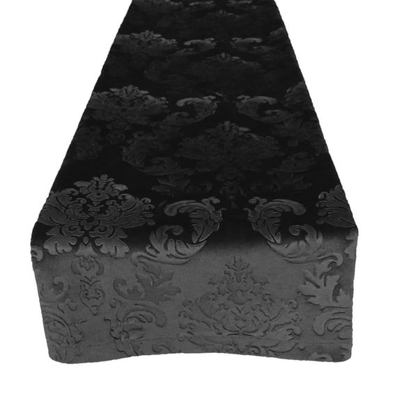 Velvet Embossed Damask Table Runner