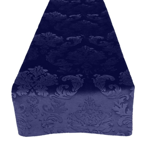 Velvet Embossed Damask Table Runner