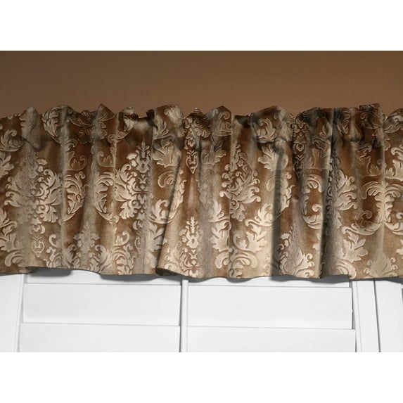 Velvet Embossed Damask Window Valance 54 Inch Wide