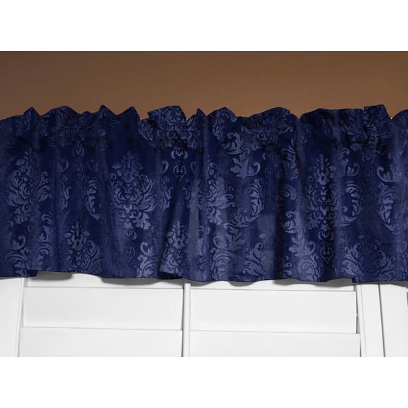 Velvet Embossed Damask Window Valance 54 Inch Wide