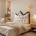 thumbnail image 1 of Velvet Embroidered Tufted Cushion for Headboard Sofa and Window Seat Backrest Support, 1 of 4