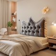 thumbnail image 1 of Velvet Embroidered Tufted Cushion for Headboard Sofa and Window Seat Backrest Support, 1 of 4