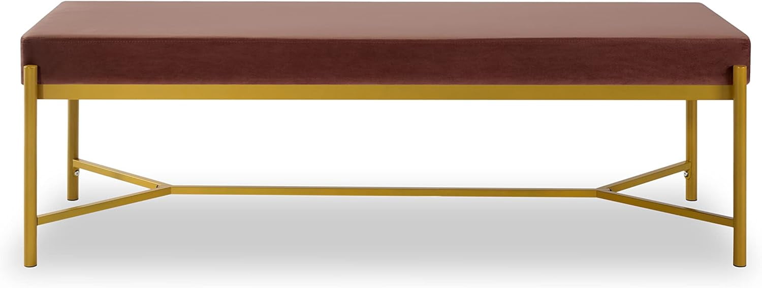 Velvet End of Bed Bench, 55'' Long Upholstered Bench for Bedroom ...
