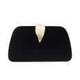 thumbnail image 1 of Velvet Evening Handbag Chain Clutch Bag Leaf Buckle Dinner Party Prom Purse, 1 of 8