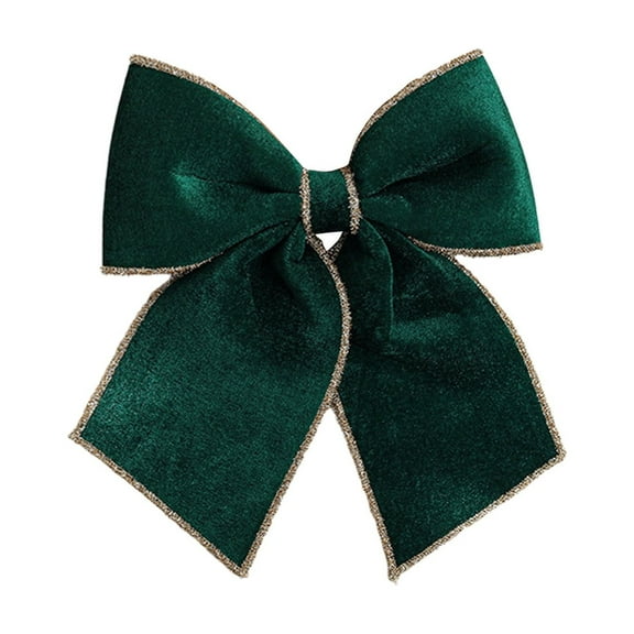 Velvet Fabric Christmas Bow Ornament – Hanging Decoration for Christmas Tree, Wedding Arch, Chair Back and Party Decor; with Hidden Wire and Strap Fastening