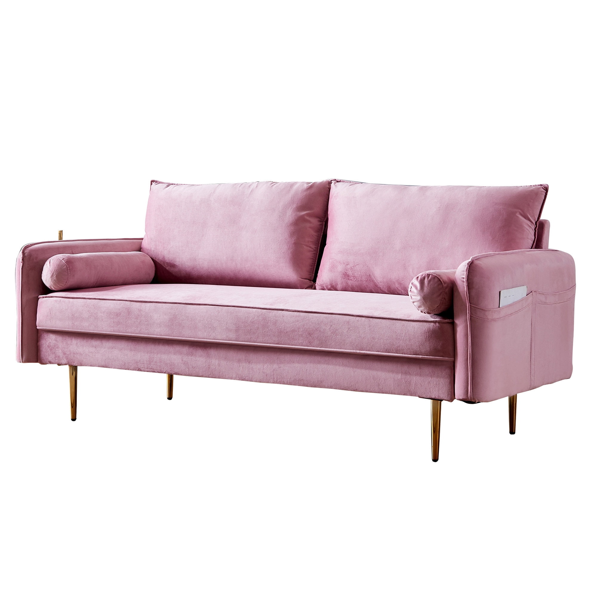 Velvet Fabric Pink Sofa Aukfa Luxury