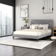 thumbnail image 1 of Velvet Fabric Queen Size Upholstered Platform Bed with Tufted Headboard, Upholstered Mattress Foundation, Wooden Slat Support, No Box Spring Needed, Queen Bed Frame for Bedroom/Guestroom, 1 of 9
