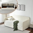 thumbnail image 1 of Zanmintaobo Velvet Upholstered Daybed with Lift up Storage,Vertical Channel Tufted Headboard,No Box Spring Needed,Easy Assembly,Cream, 1 of 9