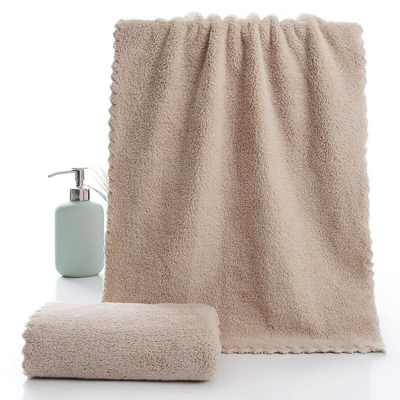 Velvet Face Towel Set - Ultra Soft & Absorbent 30x60cm (12x24in) for Gentle Cleansing - 12 Colors (Beige/Purple/Gray) - Makeup Remover & Spa Towel brown coffee