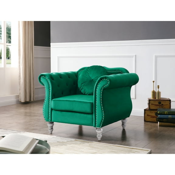 Velvet Flared Arm Chair With Deep Seat Comfort - 34" H X 39" W 35" D, 22" Depth, Quick Assembly, Versatile Interior Foam Filling, 39"w 35"d 34"h
