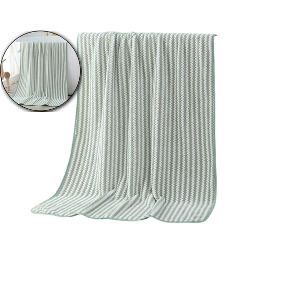 Velvet Fleece Bath Towel, Extra Thick Absorbent Drying Towel, Striped Beach Hair Wrap for Home Spa Use