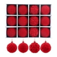 thumbnail image 1 of Velvet Flocking Christmas Pendants, 12pcs Boxed Plastic Ornaments, Cute Holiday Decorations for Christmas Tree, 9.4*7.1in/18*14cm, Red, 1 of 5
