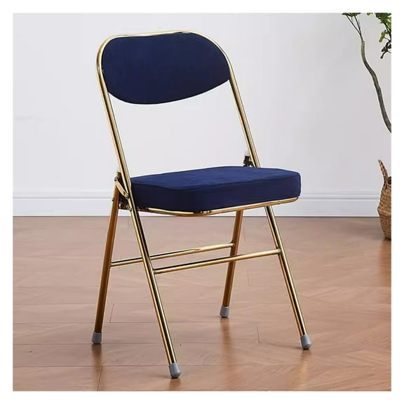 Padded Folding Chairs Velvet Foldable Table Chair Stool with Thick Padded Seats,Steel Frame Indoor Visitor Chair Event Chair for Living Room