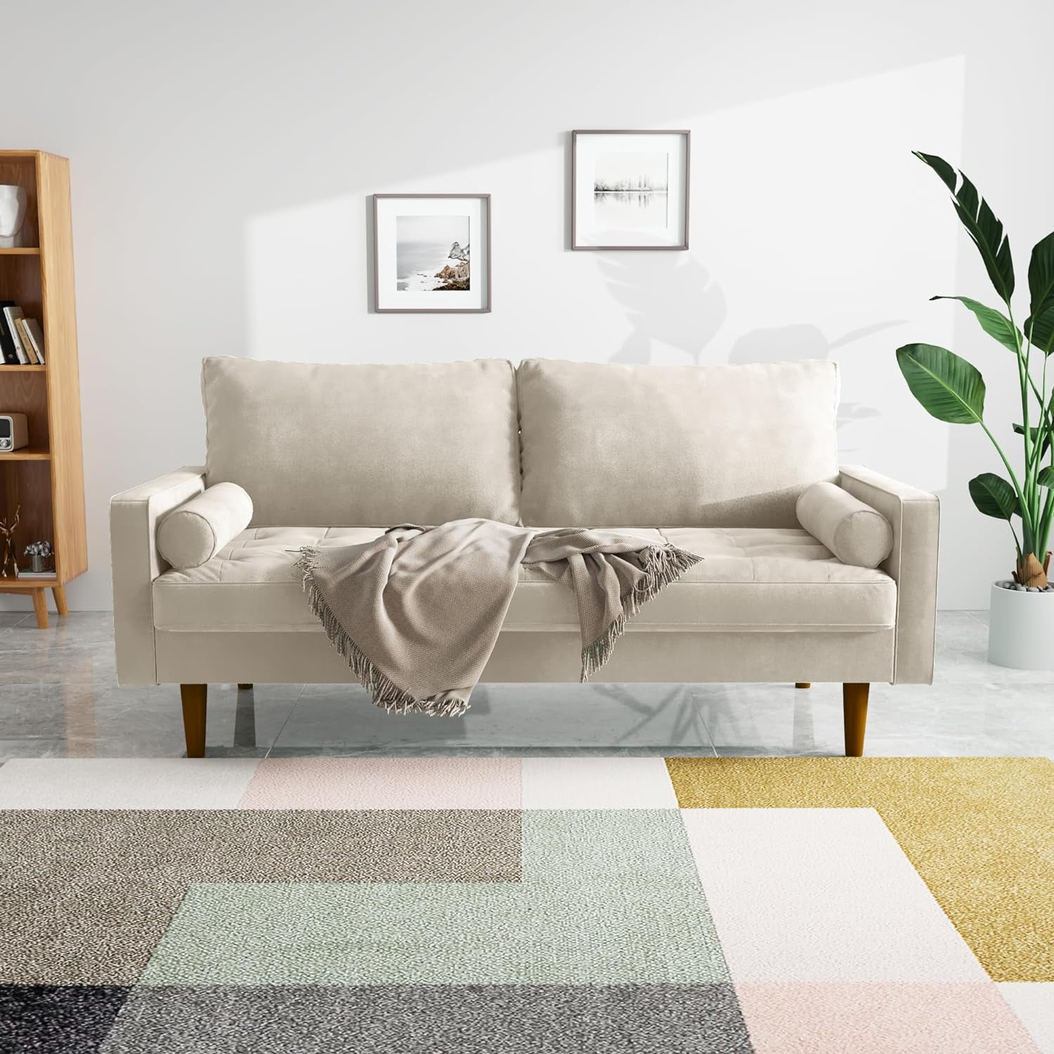 Velvet Furniture for Small Spaces, MidCentury Modern Loveseats for