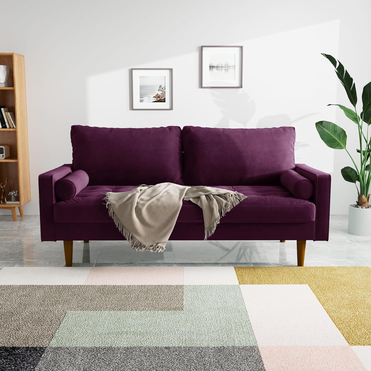 Velvet Furniture for Small Spaces, MidCentury Modern Loveseats for