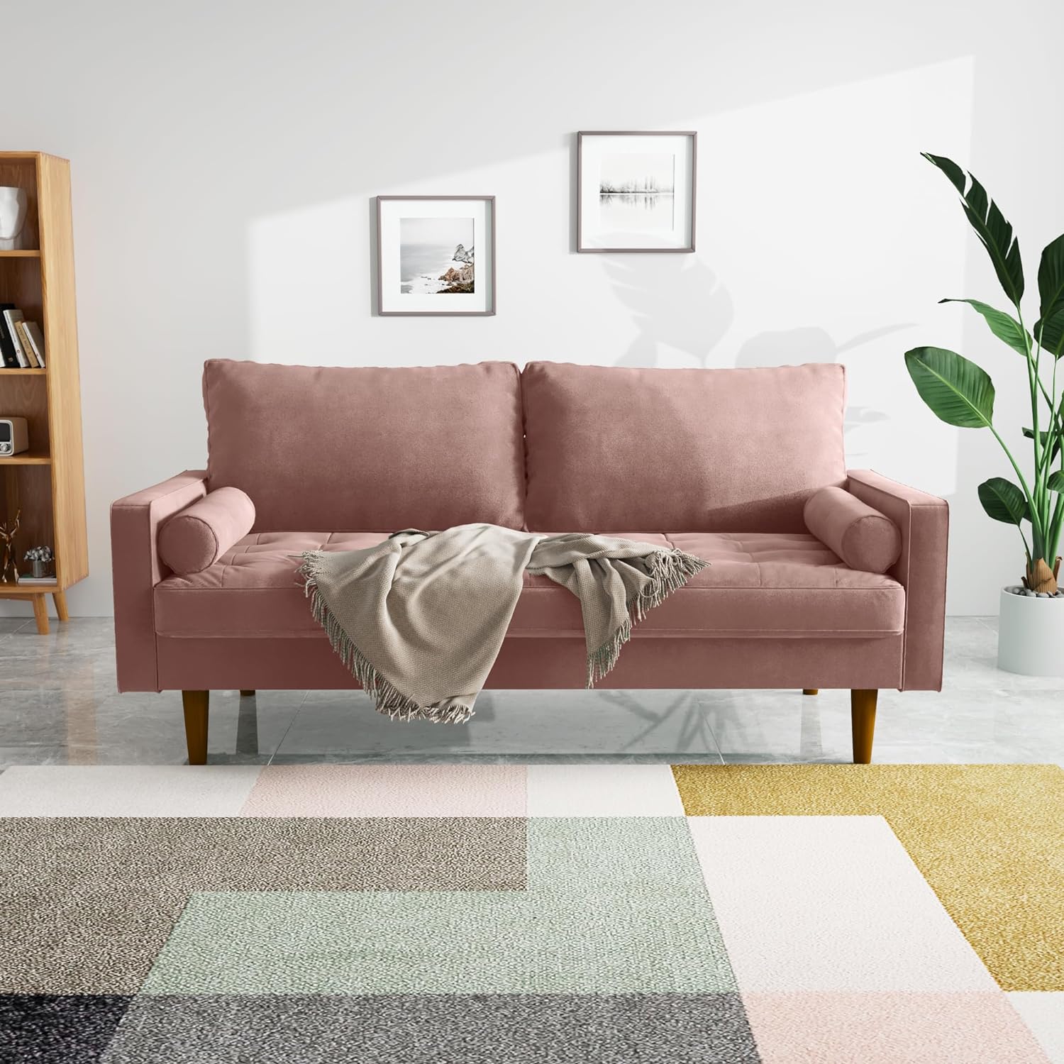 Velvet Furniture for Small Spaces, MidCentury Modern Loveseats for