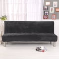 thumbnail image 1 of Velvet Futon Cover Armless Sofa Covers Sofa Bed Covers Stretch Futon Couch Cover Thick Soft Cozy Sofa Slipcover Furniture Protector (Gray, Futon Cover (180*210cm) ), 1 of 8