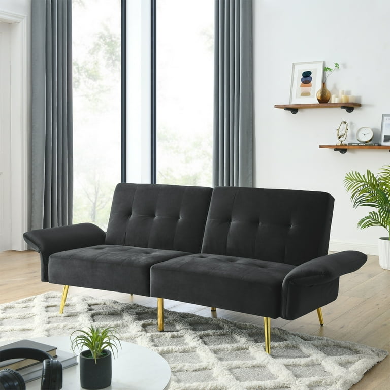 Small cheap black futon