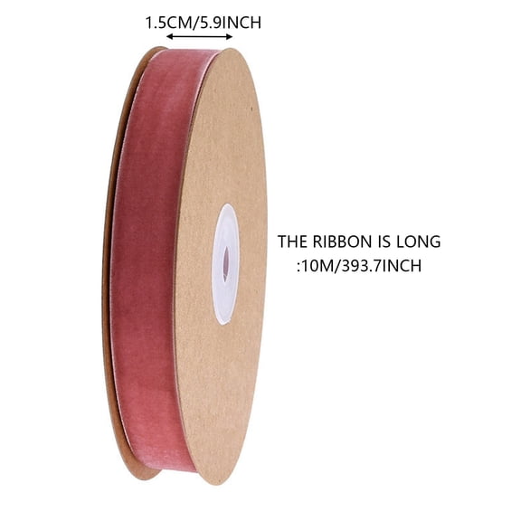 Velvet Gift Wrapping Ribbon *1 32.8Ft 0.6 Inch Wide Velvet Ribbon 10 Colors Soft Velvet Fabric Ribbon For Wrapping Christmas Decor Craft Projects