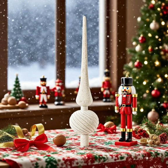 Velvet Gourd Christmas Tree Topper - Long Pointed Tree Top Star Decor, Premium Flocking Tree Ornament for Holiday Decorations, Unique Tree Cap