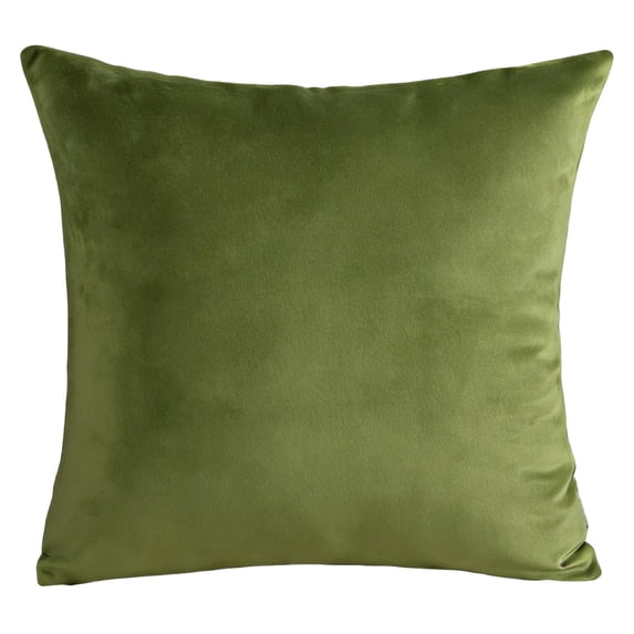 Velvet Green Pillow Covers, 24X24 In, Olive Green Pillow Cases, Plush Texture, Home Refresh, Solid Hue, 1 Pc