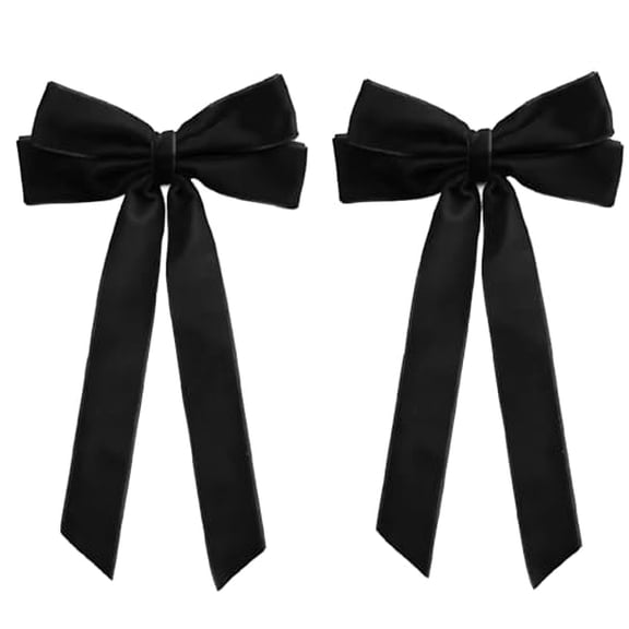 Velvet Hair Bows for Girls Toddlers Black Velvet Bows for Women, Ribbon Bow Hair Clips, Trendy Hair Accessories for Women Girl