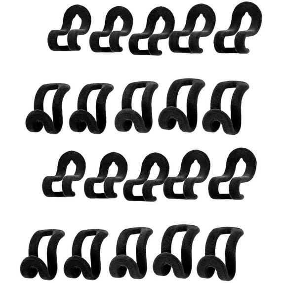 Velvet Hanger Cascading Hooks, Mini Hangers, Pack Of 20 Cascading Hanger Hooks, Hanger Connector Velvet Surface, Non-Slip, Space Saving, Black