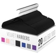 thumbnail image 1 of Velvet Hangers 20 Pack EC36&nbsp;Black - Heavy Duty Clothes Hangers Space Saving - Non Slip Felt Hangers for Closet - Perchas Ganchos para Colgar Ropa Hangars, 1 of 8